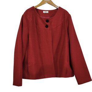 Cato Blazer Jacket Womens Plus Size 2X 3X Red Lined Tweed Mature Career